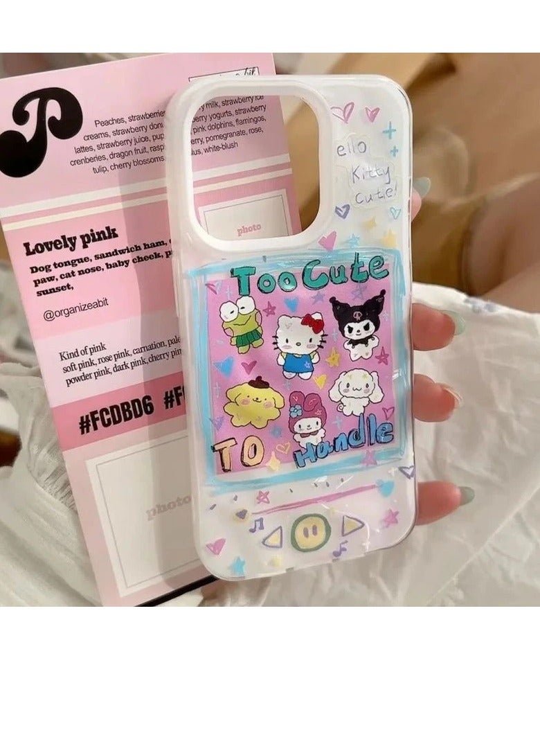 NIBEMINENT Cartoon Kitty Illustration Protective TPU Case Cover For iPhone 14 Pro Max, Sanrio Music Player