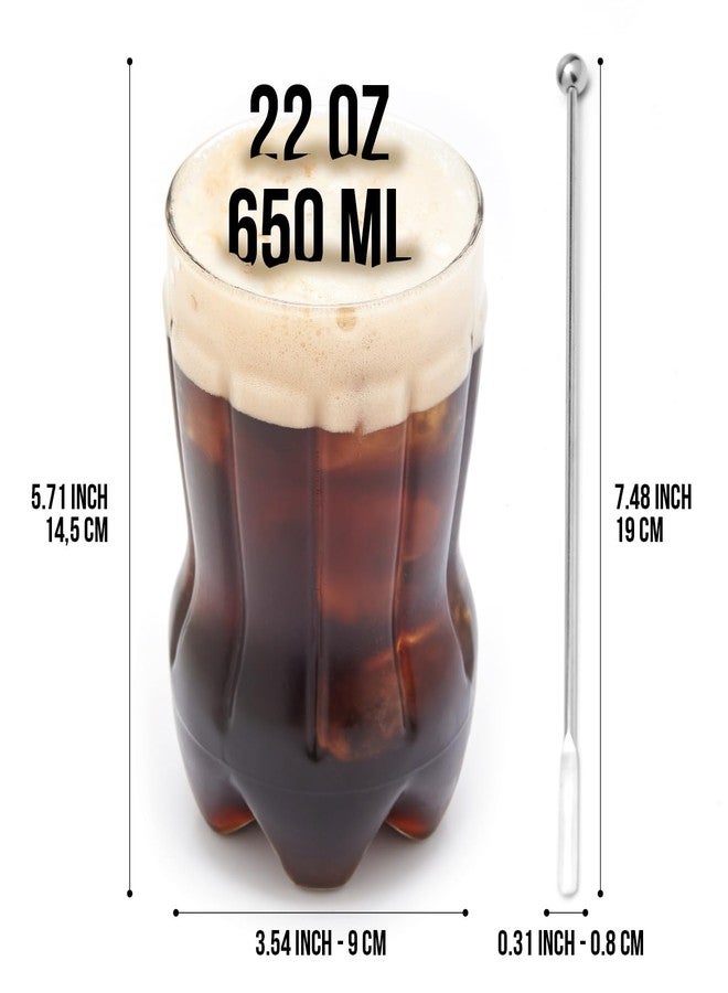 Goliber 22 oz (650 ml) Glass Fernet Cup with Cocktail Spoon - Large-Capacity Drinking Glass for Fernet and Cocktails (Set of 1) - Image 2