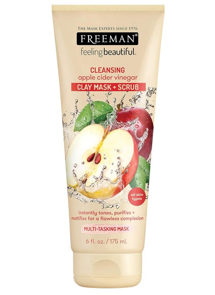 Freeman Freeman Cleansing Apple Cider Vinegar Clay Mask  Facial Scrub Face Mask Tones Purifies Flawless Complexion Clay and Pumice Exfoliate Pores All Skin Types 6 floz175 mL Tube 