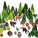 OrgMemory 48pcs Animal Trees Ho Scale Bushes with Animals Figures Plastic Trees for Projects 156 inch416 cm Model Train Scenery - Image 3