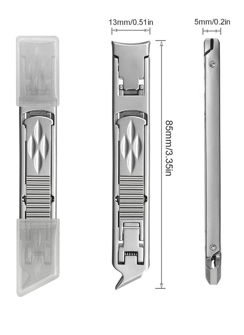 Excefore - Multifunctional Stainless Steel Fingernail and Toenail Clipper Cutters Foldable Wide Jaw Opening Cutter with Safety Lock Double Head Curved & Slanted Trimmer & Sharp Nail File with Box - Image 1