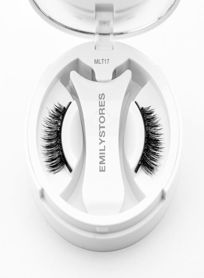 EMILYSTORES رموش نصف مغناطيسية من EMILYSTORES، رموش قصيرة مغناطيسية مع أداة تطبيق مجانية، مجموعة رموش قابلة لإعادة الاستخدام، لون أسود، مظهر طبيعي، بدون لاصق لتمديد الرموش (MLT17) - Image 2