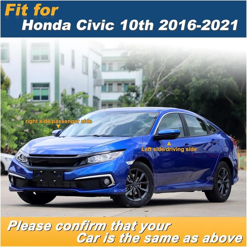 Door Rearview Mirror Cover Cap Housing | Compatible With Honda Civic 10th 2016-2021 Car Accessories(Pearl White Left) - Image 4