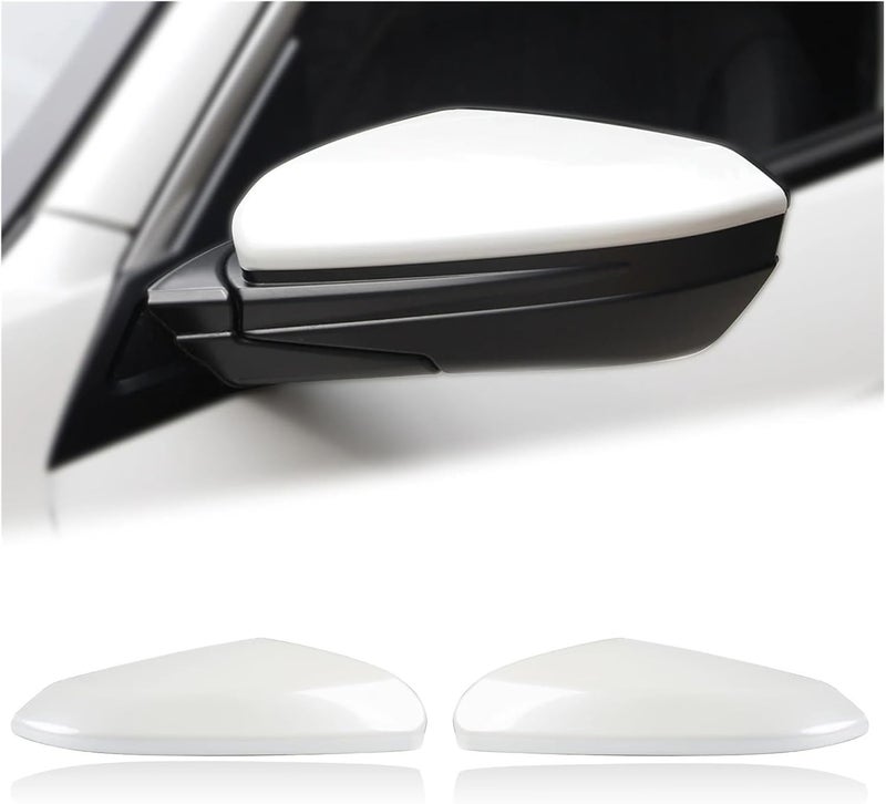 Door Rearview Mirror Cover Cap Housing | Compatible With Honda Civic 10th 2016-2021 Car Accessories(Pearl White Left) - Image 3