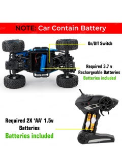 Zest 4 Toyz Zest 4 Toyz Remote Control Car For Kids With Mist Smoke Effect 2 Wd Monster Truck Rock Crawler Climbing Rc Toy Vehicle Car For Boys And Girls-Blue  - Image 4