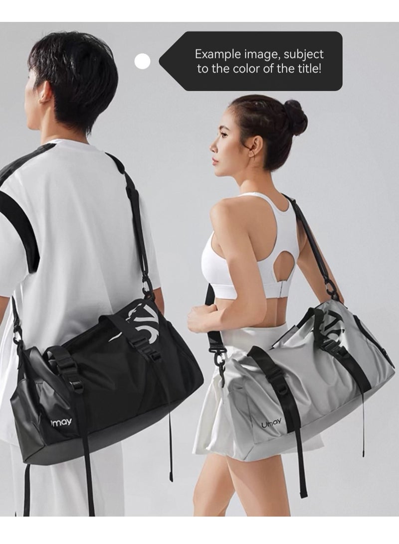 UMAY FASHION Silver fitness bag, travel storage bag, specialized waterproof diagonal travel bag  - Image 4