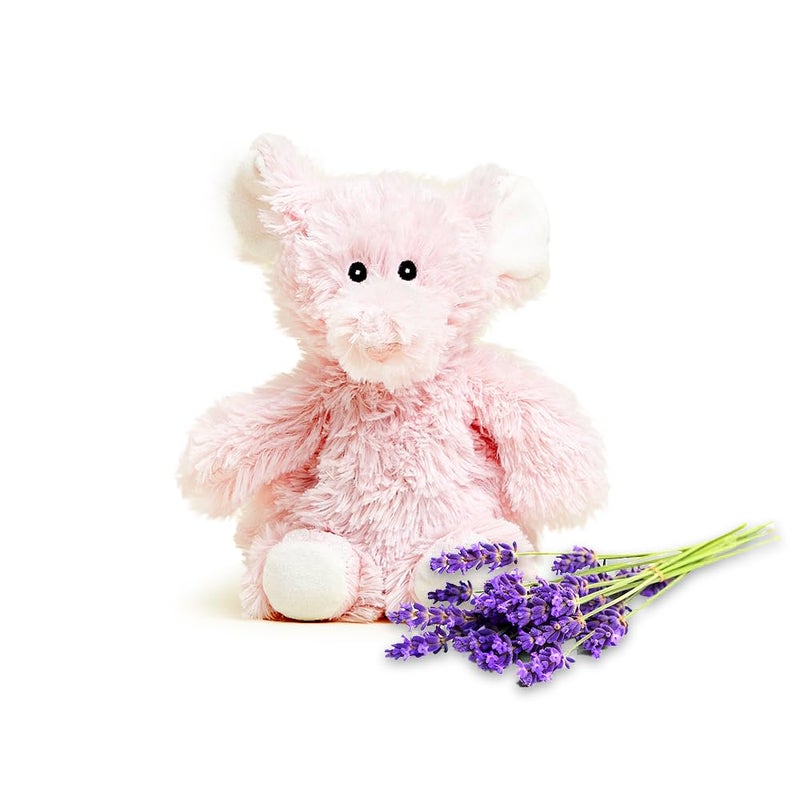 Warmies Junior Microwavable & Weighted Stuffed Animals, Pink Elephant - Heated Stuffed Animal Plushie for Warmth & Comfort - Cute Soft Plush Toys for Adults & Children (Boys, Girls, Babies & Toddlers) - Image 1