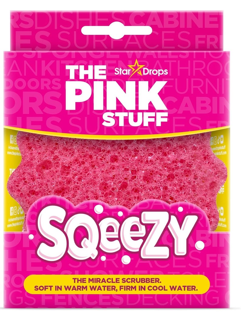 PINK STUFF The Miracle Sqeezy Dual Sided Sponge & Scrubber - Image 1