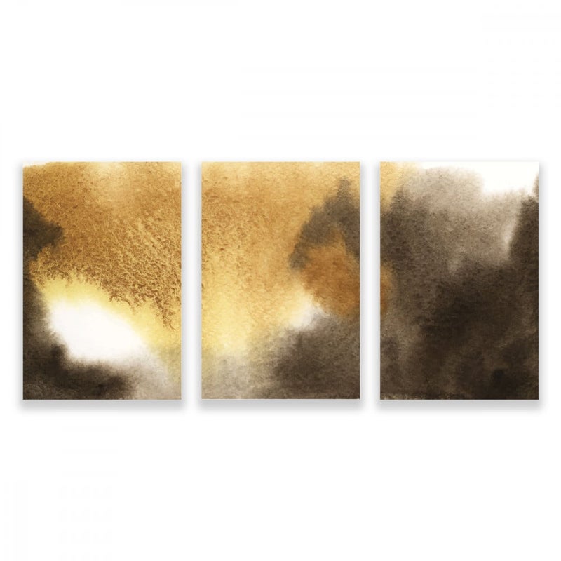 Marktna Three modern canvas paintings with an abstract design and a hollow frame, measuring (120×60), three pieces - Image 1