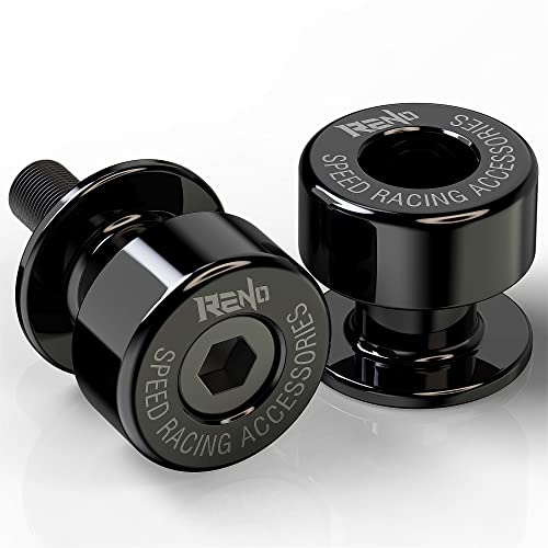 RENO SP1-M10/150 Aluminum Motorcycle Swingarm Spools Slider PRO Compatible with Select Models (Black, 2 Pcs) - Image 1