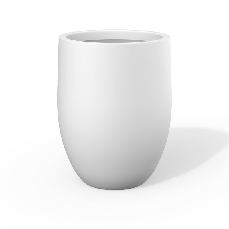 Kante Tall Concrete Planter, 21.7-Inch Height White Large Indoor Outdoor Plant Pot with Drainage Hole for Patio Garden Home, Modern Decor for Flowers and Tree - Image 1
