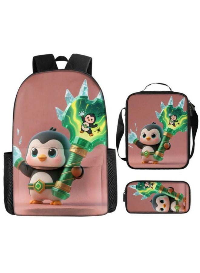 Bright Li Fire The hit is coming! Fun cartoon bag three-piece set, the fashion new favorite of students and teenagers (available for students, children, friends on outings, mountain climbing, schooling, etc.) - 26 - Image 2