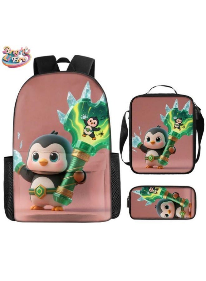 Bright Li Fire The hit is coming! Fun cartoon bag three-piece set, the fashion new favorite of students and teenagers (available for students, children, friends on outings, mountain climbing, schooling, etc.) - 26 - Image 1