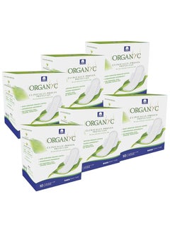 ORGANYC 100% Certified Organic Cotton Feminine Pads, 10 Count (Pack of 6) 