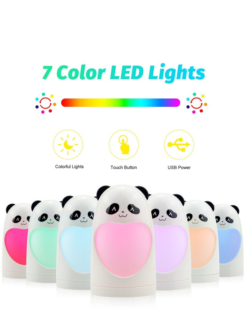 Cute Panda Humidifier 180ml Bedroom Diffuser with 7 Colorful LED Light 2W White