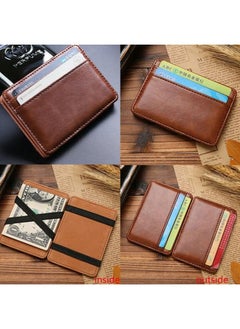 Rubik Magic Money Clip and Cards Holder Wallet for Men and Women, Slim Minimalist Leather ID Card Credit Card and Cash Holder (Brown) - pzsku/Z11FDD8491C95F0033AA1Z/45/_/1721040094/aea9f982-c211-4adf-a70f-c52ab8e41ab6