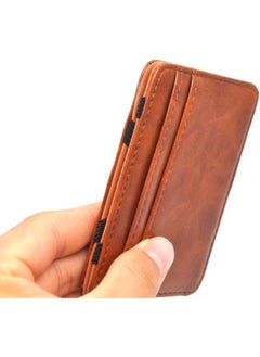 Rubik Magic Money Clip and Cards Holder Wallet for Men and Women, Slim Minimalist Leather ID Card Credit Card and Cash Holder (Brown) - pzsku/Z11FDD8491C95F0033AA1Z/45/_/1721040104/dfeca062-355d-4ada-837a-cc6232c53baf