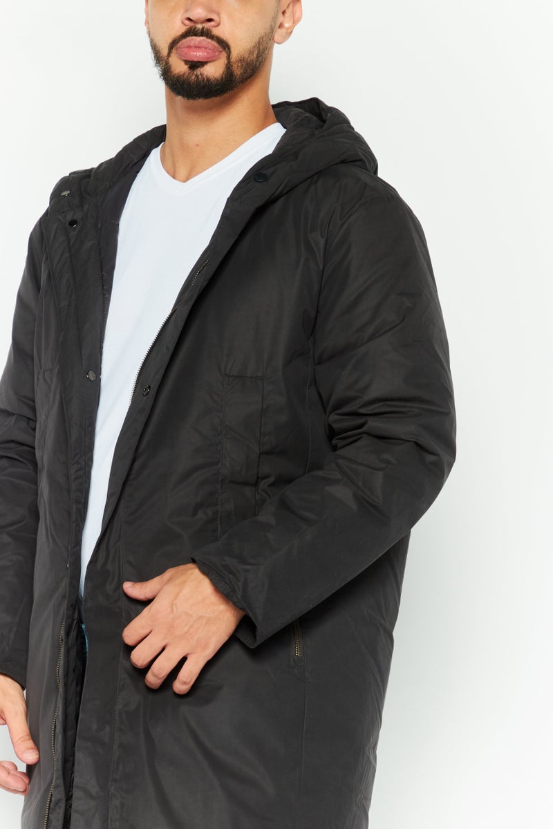 LACOSTE Men Solid Hooded Jacket, Black  - Image 3