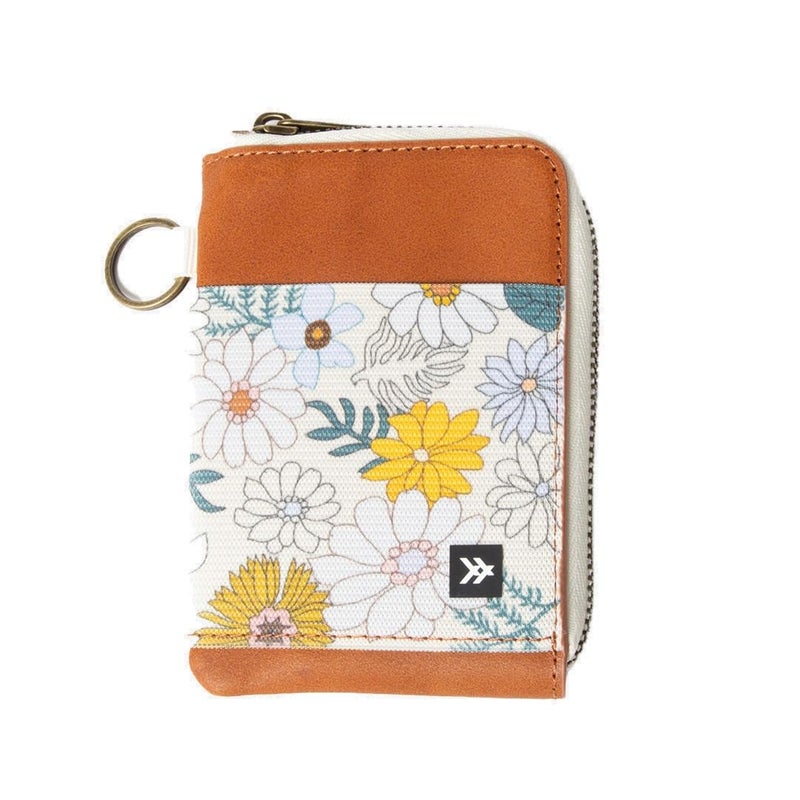 Thread Wallets RFID Blocking Leather Zip Wallet with Card Holder for Men and Women (Blossom) - Image 1
