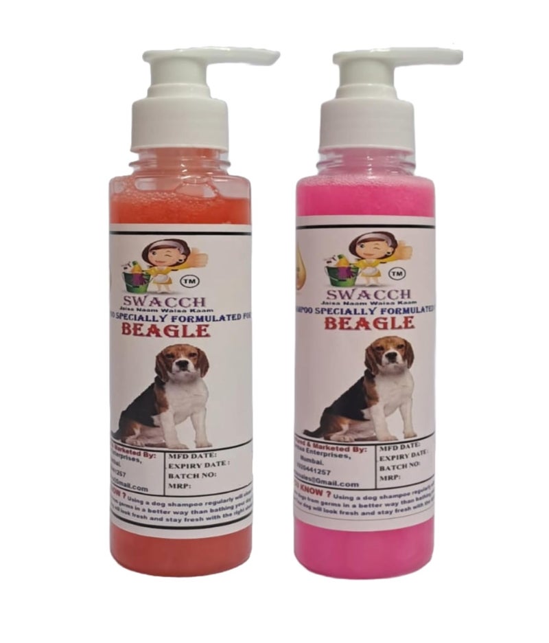 SWACCH Premium Shampoo for Beagle (200ML) (Combo Pack of 2) Rose & Jasmine - Image 1