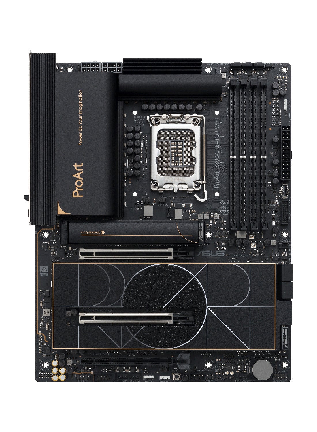 ProArt Z890-CREATOR Wi-Fi Motherboard - Intel Core Ultra Series 2 Support, Intel Z890 Chipset, Supports Up to 256GB DDR5 Memory, 2 x PCIe 5.0 x16 Slots, 5 M.2 Slots, 10Gb Ethernet, Wi-Fi 7, Bluetooth 5.4, Thunderbolt 5/4, 7.1 Surround Sound, HDMI 2.1, 10 USB Ports, Advanced Cooling & Power Solutions, ATX Form Factor | 90MB1JD0-M0EAY0 Black