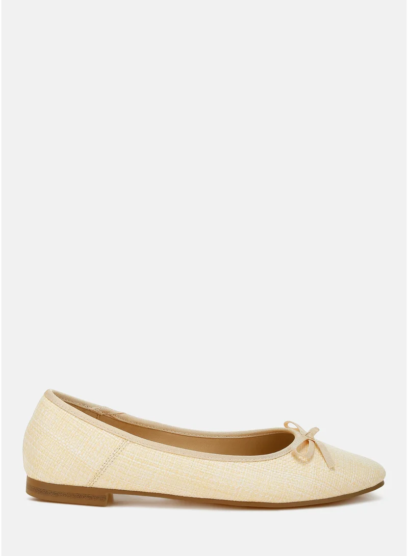Raffia Ballet Flats in Natural