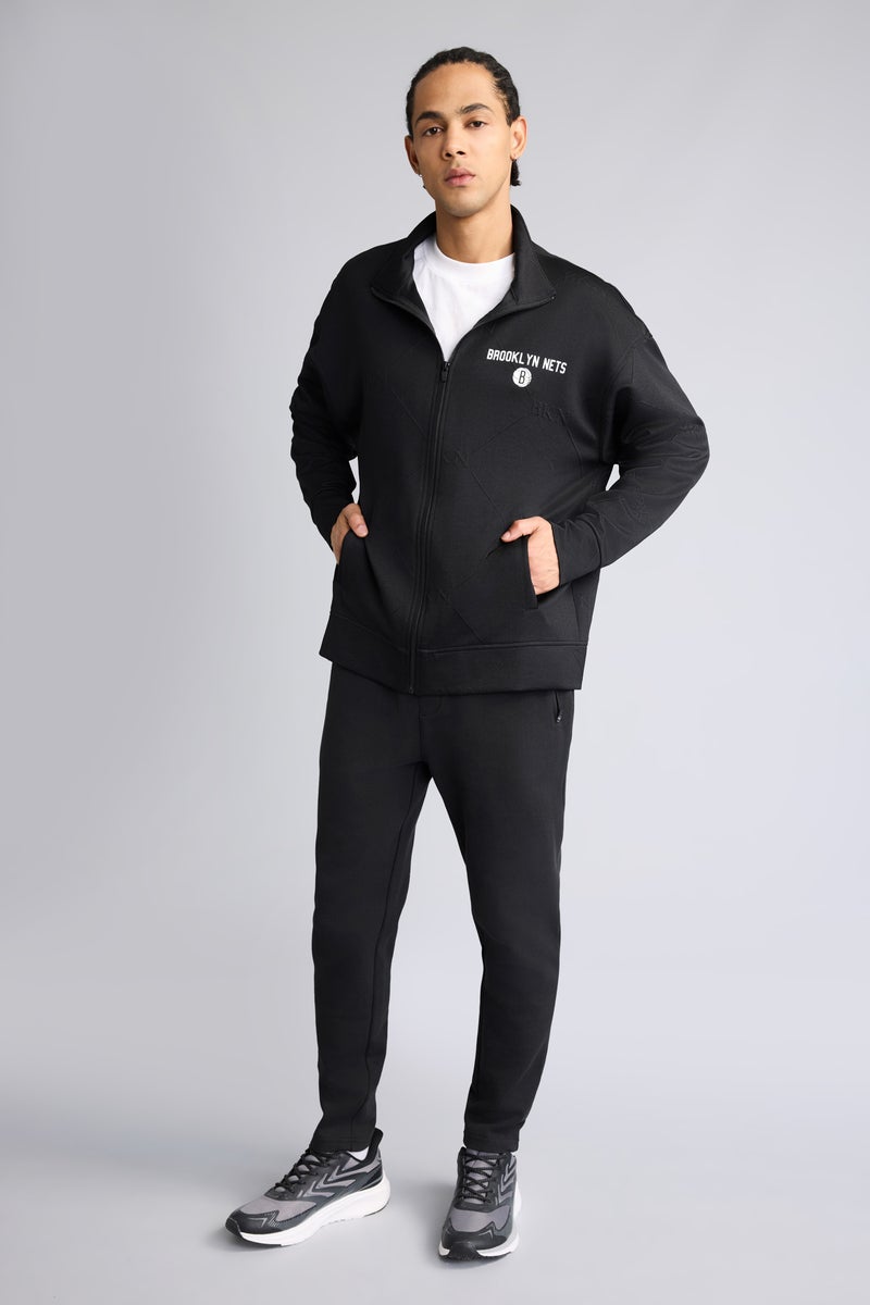 DeFacto Black Man Oversize Fit Brooklyn Nets Licensed Cardigan Casual - Image 2