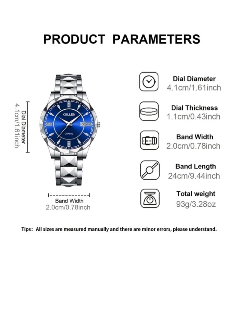 KULLEN A modern quartz watch for men's stainless steel with a date width - Image 2