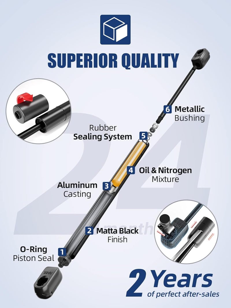 OTUAYAUTO Gas Strut 20 Inch 150LB667N Lift Support Springs C1617566 for Heavy Duty Boat Lid RV Under Bed Truck Tonneau Cover Trap Hydraulic Door Floor Hatch Box LidBox Lid Pack of 2 - Image 5