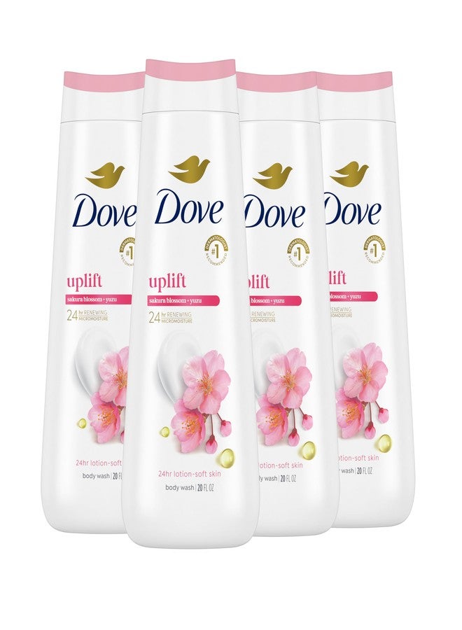 Dove Body Wash 4 Count for 24hr Lotion-Soft Skin Uplift Sakura Blossom and Yuzu Moisturizing Skin Cleanser with No Sulfates No Parabens - Image 1