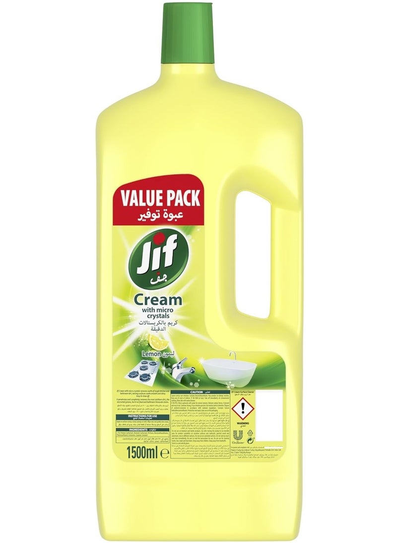 Jif All Purpose Cream Cleaner W/Micro Crystal Lemon 1500 ML  - Image 1