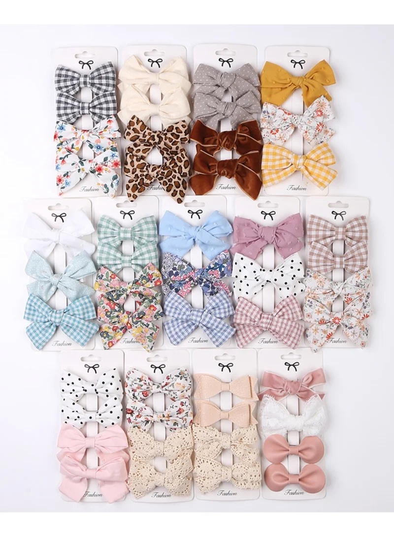 D'Daniela Rana Ribbon Bow Clip Set For Babies and Girls - Dark Pink & White
