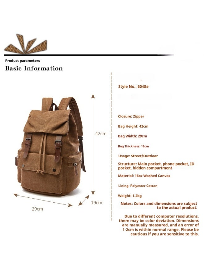 Wear-resistant canvas bag, large-capacity multifunctional backpack - Image 2