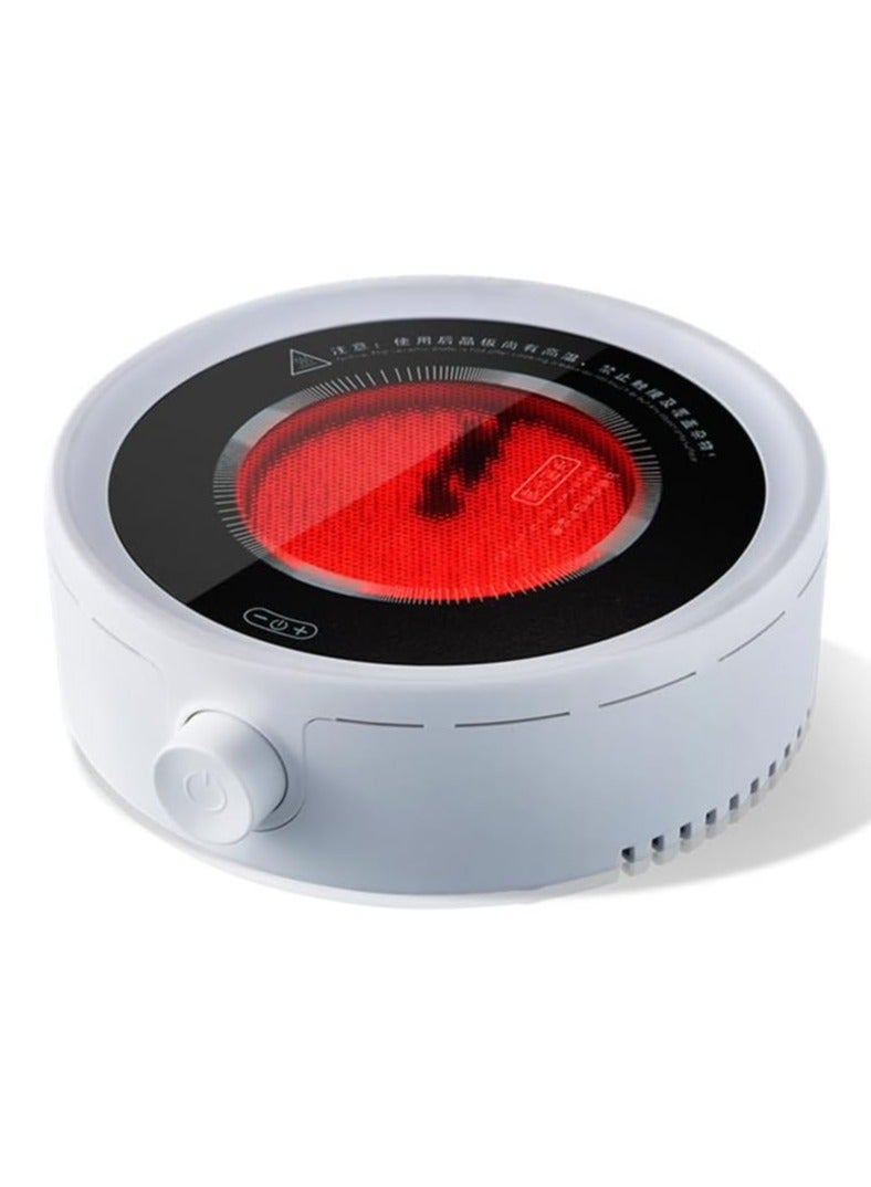 Electric Mini Coffee Pot Warmer, Electric Teapot Stove Portable, 800W Electric Ceramic Stove Coffee Heater, Teapot Warmer, Heater Stove Countertop Burner for Boiling Water, Tea, Coffee(white) - Image 1