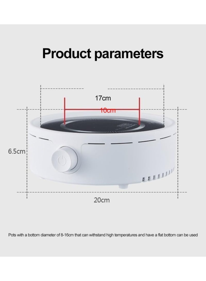 Electric Mini Coffee Pot Warmer, Electric Teapot Stove Portable, 800W Electric Ceramic Stove Coffee Heater, Teapot Warmer, Heater Stove Countertop Burner for Boiling Water, Tea, Coffee(white) - Image 2