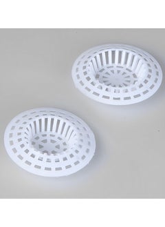 2Pcs Plastic Kitchen Sink Strainer Set - Efficient Drain Protection - Easy Installation & Maintenance Prevent Clogs with Effortless Drain Protection (White)