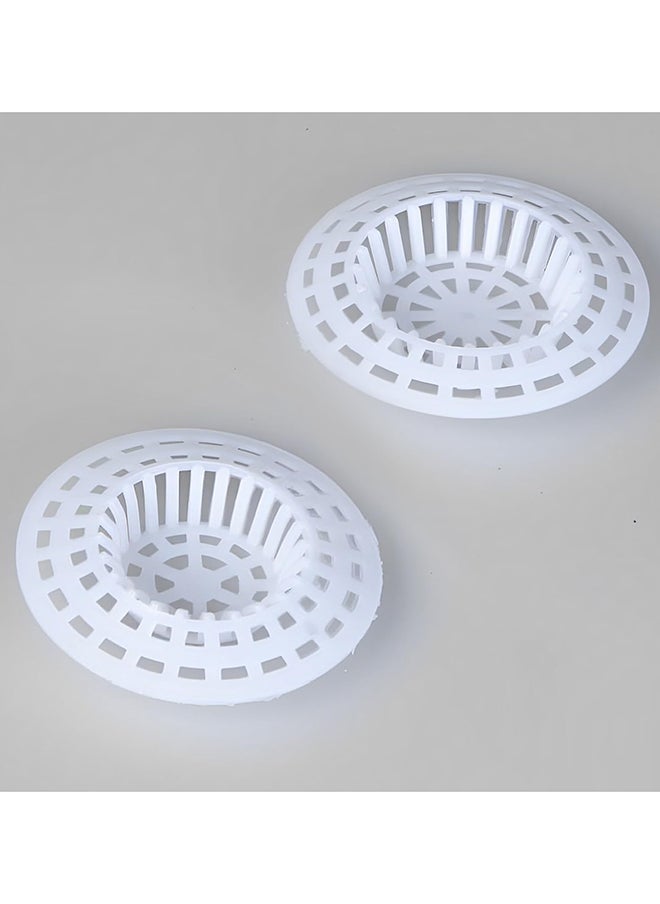 Home Pro - 2Pcs Plastic Kitchen Sink Strainer Set - Efficient Drain Protection - Easy Installation & Maintenance Prevent Clogs with Effortless Drain Protection (White) - Image 1