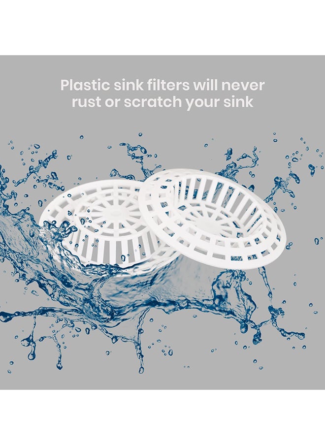 Home Pro - 2Pcs Plastic Kitchen Sink Strainer Set - Efficient Drain Protection - Easy Installation & Maintenance Prevent Clogs with Effortless Drain Protection (White) - Image 1
