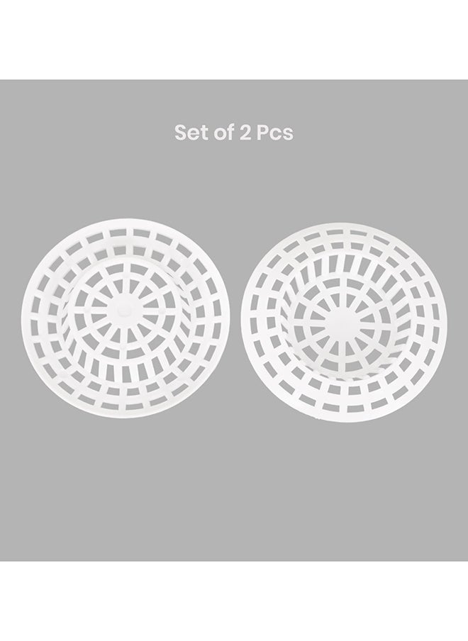 Home Pro - 2Pcs Plastic Kitchen Sink Strainer Set - Efficient Drain Protection - Easy Installation & Maintenance Prevent Clogs with Effortless Drain Protection (White) - Image 1
