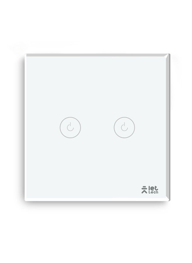 دع التقنية مفتاح إنارة ذكي واي فاي ثنائى - ابيض - Image 1