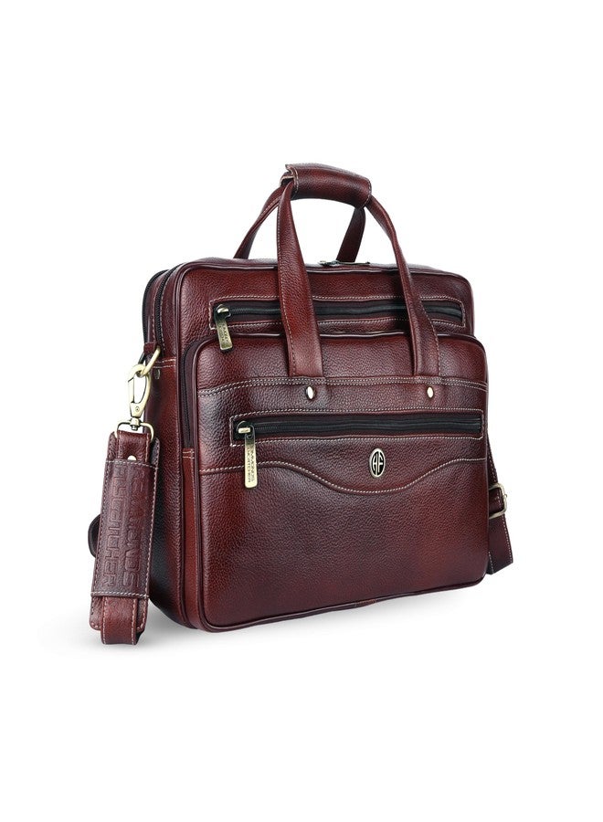 HAMMONDS FLYCATCHER Genuine Leather Office Bag for Men, 15.6 Inch Messenger Laptop Bag for Men with Adjustable Strap & Multiple Compartments, 1 Year Warranty - Office, Travel, Daily Use - Brown - Image 1
