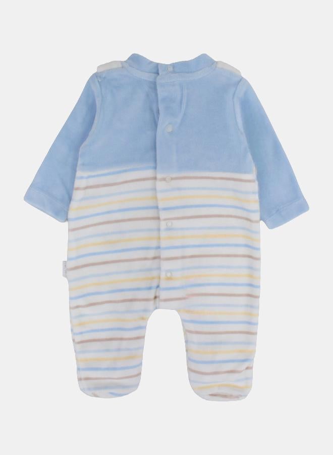 Baby Boys Velvet Baby Footie - Dinosaur Design - Image 2