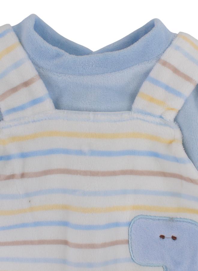 Baby Boys Velvet Baby Footie - Dinosaur Design - Image 3