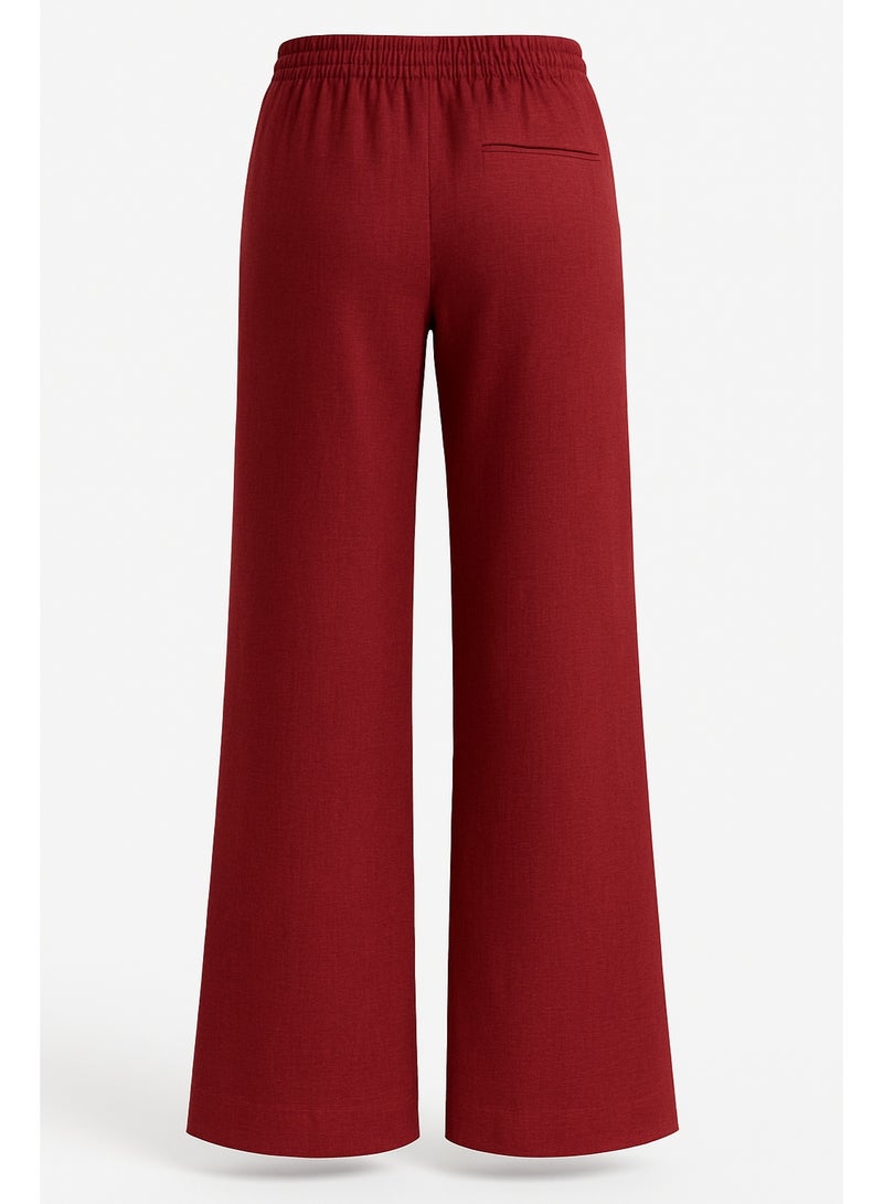 Soft Steps Women's Linen Pants Burgandy Size M - Image 5