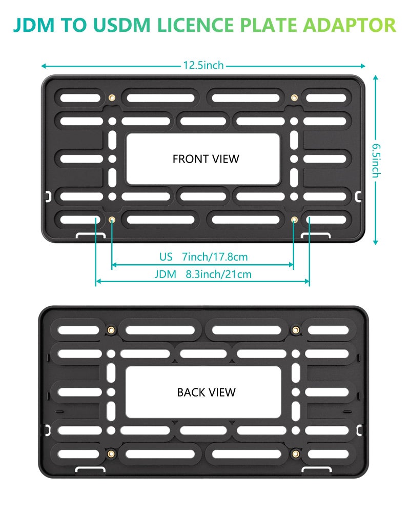 BGGTMO Front License Plate Bracket Holder- Bumper Car Tag Mounting Kit with Anti-Theft Hardware & Stainless Steel Zip Ties, JDM to US Compatible - Image 2