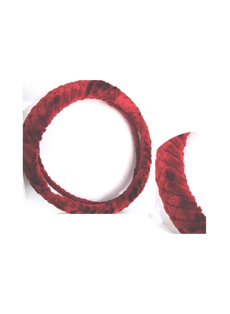 رويال Luxury Steering Wheel Cover 15"Inch (DYT-6014,Maroon) Maroon Color - Image 1