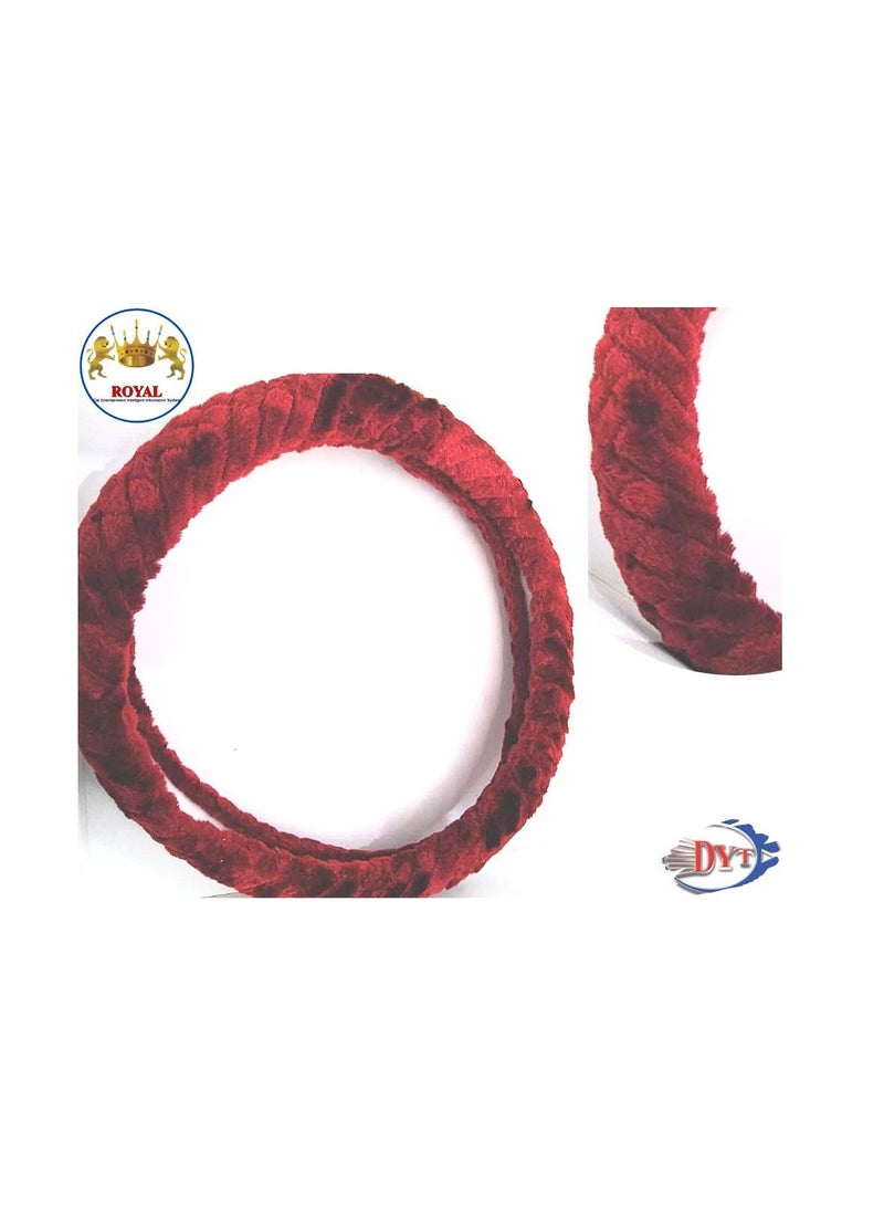 رويال Luxury Steering Wheel Cover 15"Inch (DYT-6014,Maroon) Maroon Color - Image 2