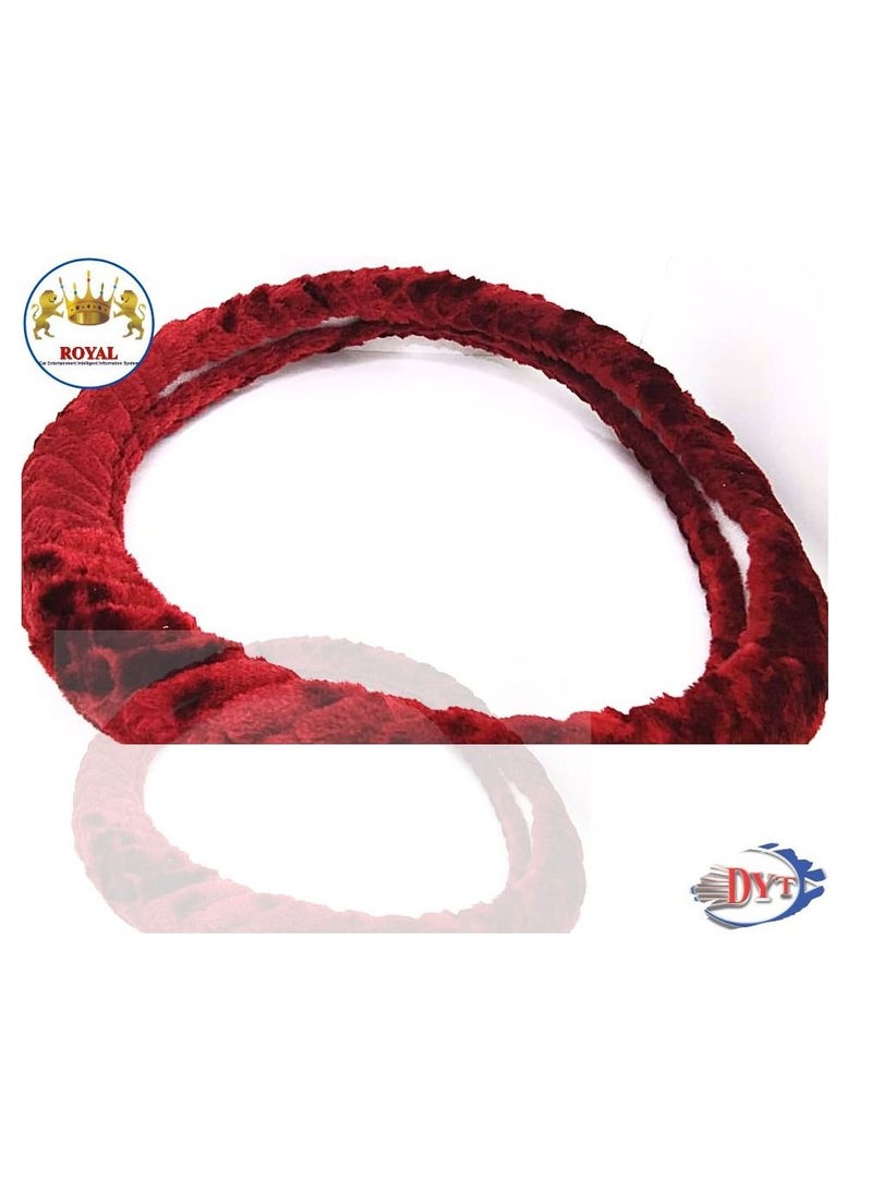 رويال Luxury Steering Wheel Cover 15"Inch (DYT-6014,Maroon) Maroon Color - Image 3
