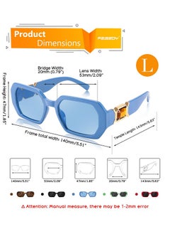 FEISEDY Retro Rectangle Sunglasses For Women Men Classic Square Rhinestone Frame Sun Glasses Polygon Designer Uv400 B0047  - Image 4