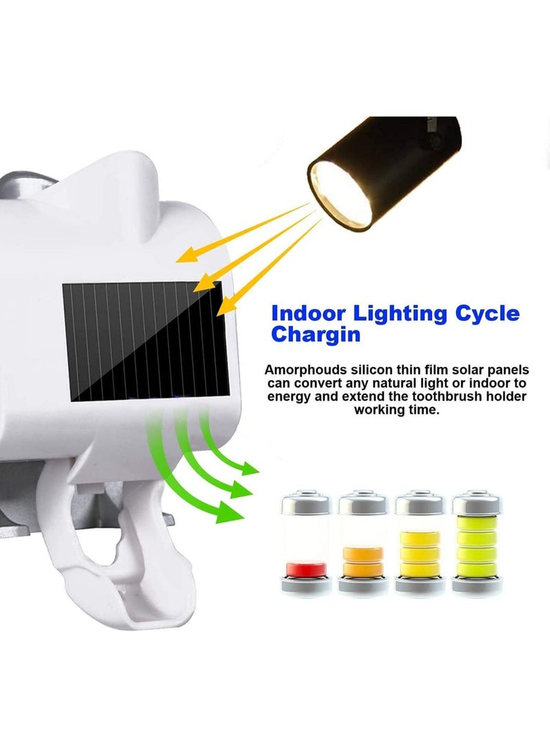 ELTRAZONE Smart Toothbrush Holder and Toothpaste Dispenser, Bathroom Toothbrush Holder Wall Mounted Toothpaste Dispenser with Rechargeable Solar Powered Rechargeable, USB Charging for Family Bathroom - Image 4